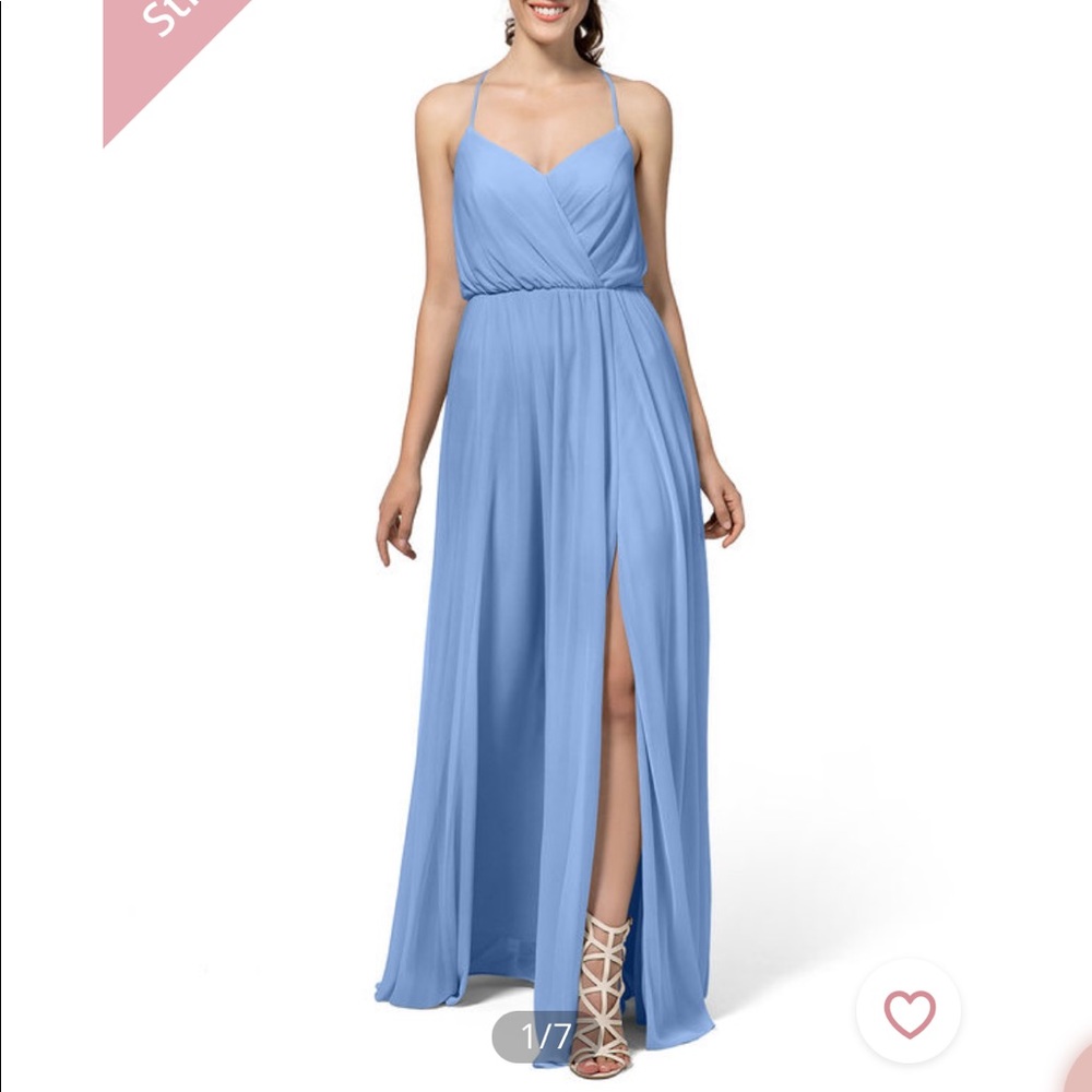 Steel Blue Floor Length Formal